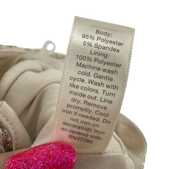 Cato Sequin Dress Size M Long Sleeve V Neck Cocktail Party Bling Concert Date - Picture 5 of 6